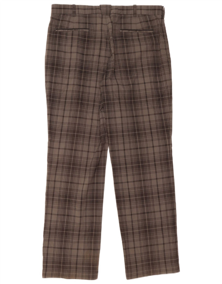 Pantaloni chino drepti pentru bărbați Dri Fit NIKE W36 L32 poliester cu carouri gri