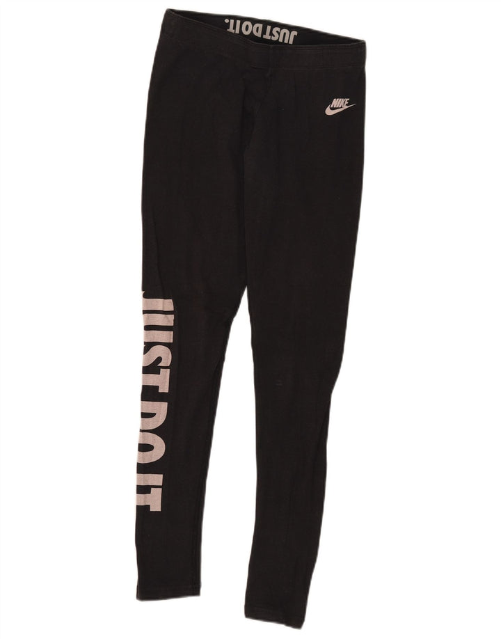 Leggings grafic Nike pentru femei UK 10 mic bumbac negru