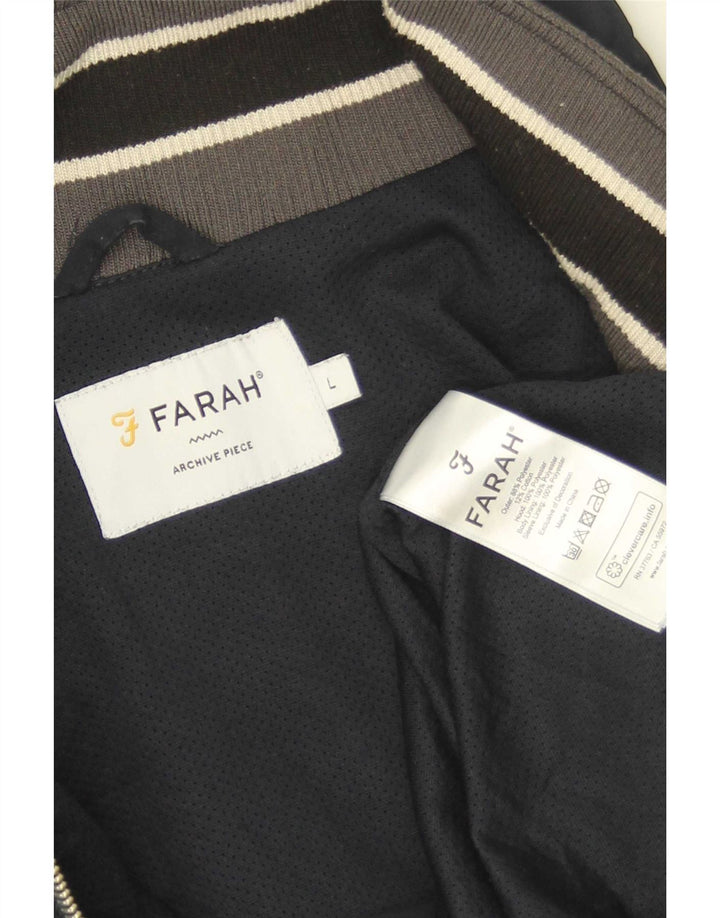 Jachetă Anorak cu glugă pentru bărbați Farah UK 40 Poliester mare bleumarin