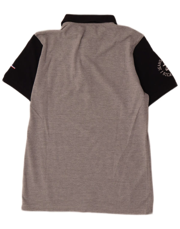 Rica Lewis Mens Graphic Polo Shirt Medium Grey Colourblock Cotton