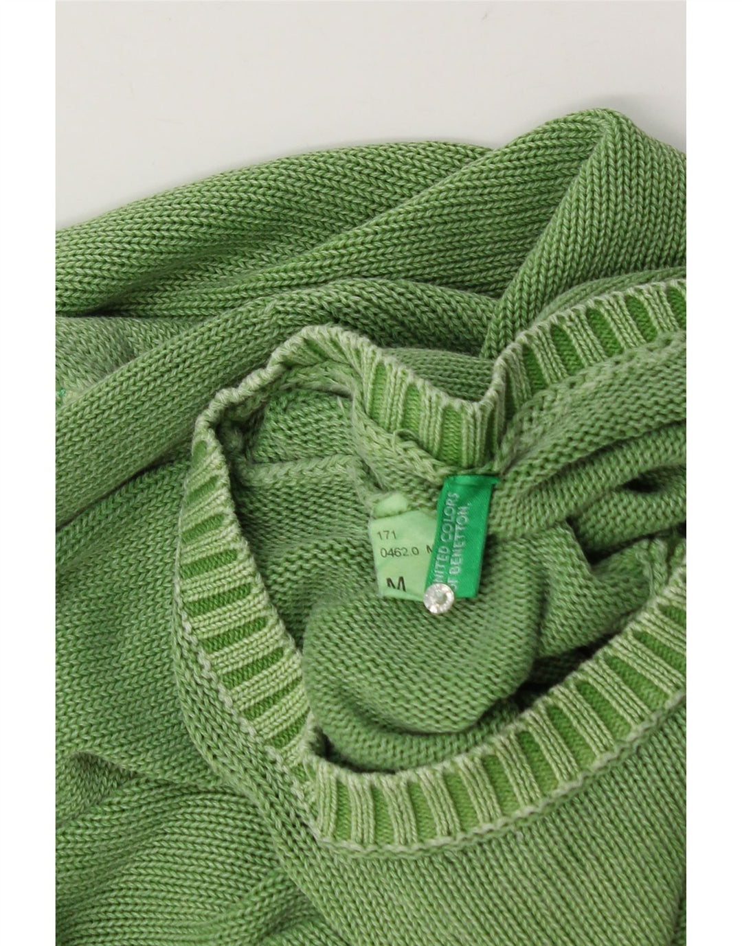 Pulover Benetton pentru bărbați cu decolteu, verde mediu