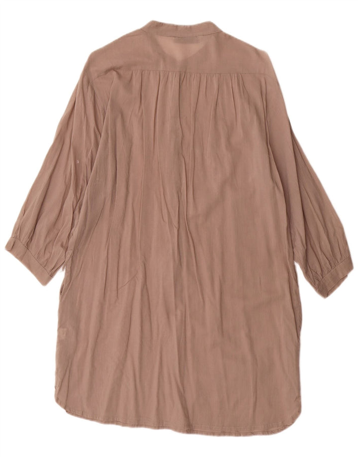 Rochie pentru femei Zara cu mâneci 3/4, UK 14, bumbac maro mediu