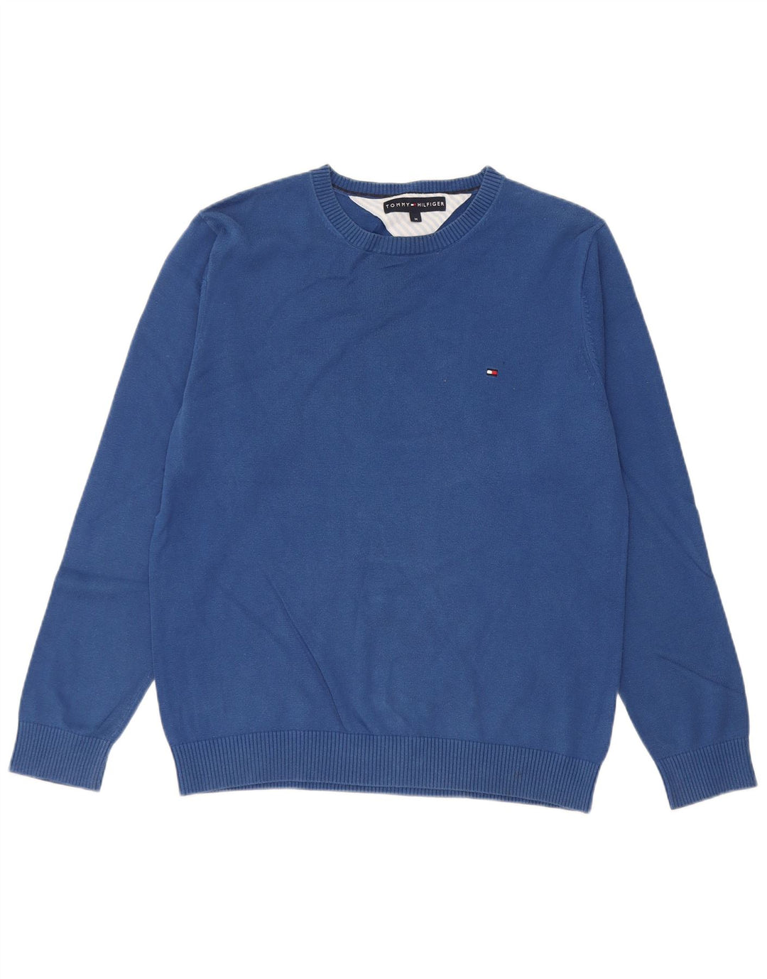 Pulover Tommy Hilfiger pentru bărbați, cu croială normală, cu gât crew, bumbac albastru mediu