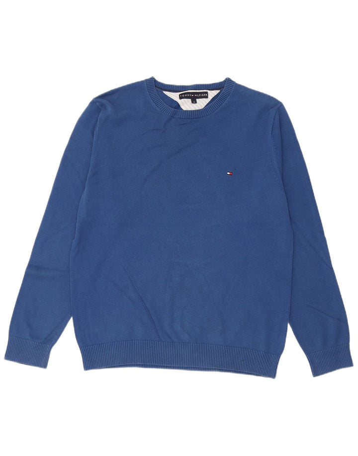Pulover Tommy Hilfiger pentru bărbați, cu croială normală, cu gât crew, bumbac albastru mediu