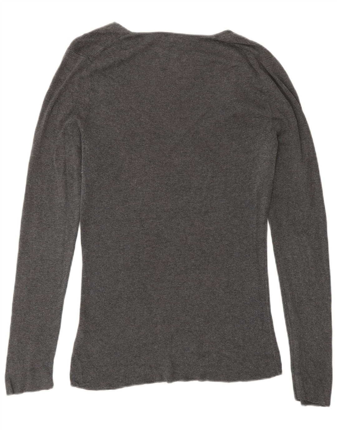 JIGSAW Pulover cu decolteu în V pentru femei UK 12 Bumbac gri mediu