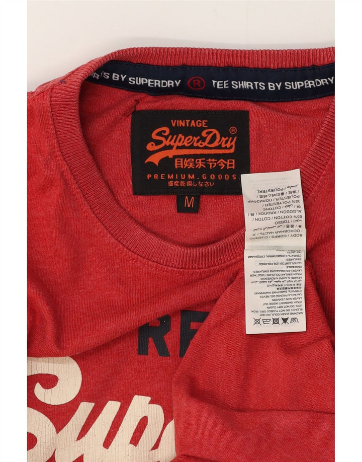 Tricou grafic pentru bărbați SUPERDRY Top din bumbac roșu mediu