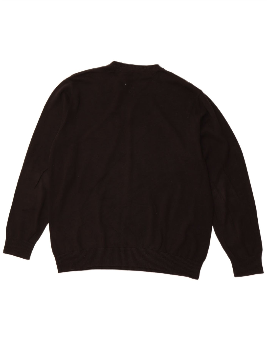 TOMMY HILFIGER Pulover cu decolteu în V pentru bărbați, bumbac mare, negru