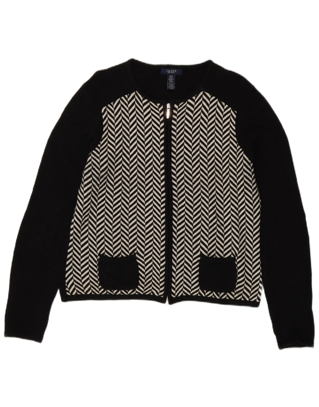Pulover cardigan CHAPS pentru femei UK 14 mare, negru, bumbac