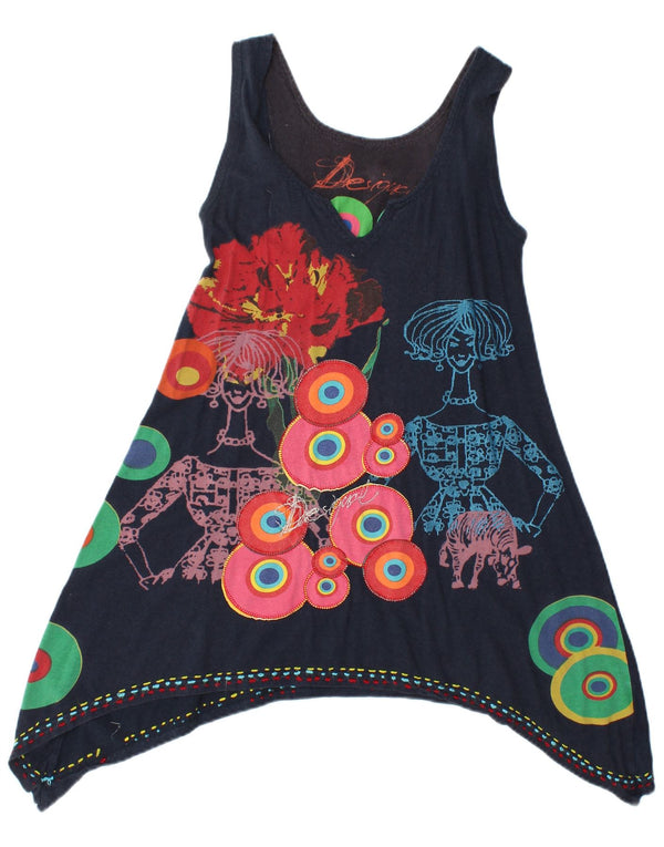 Rochie tunică fără mâneci pentru femei Desigual UK 12 Medium Bleumarin Geometric