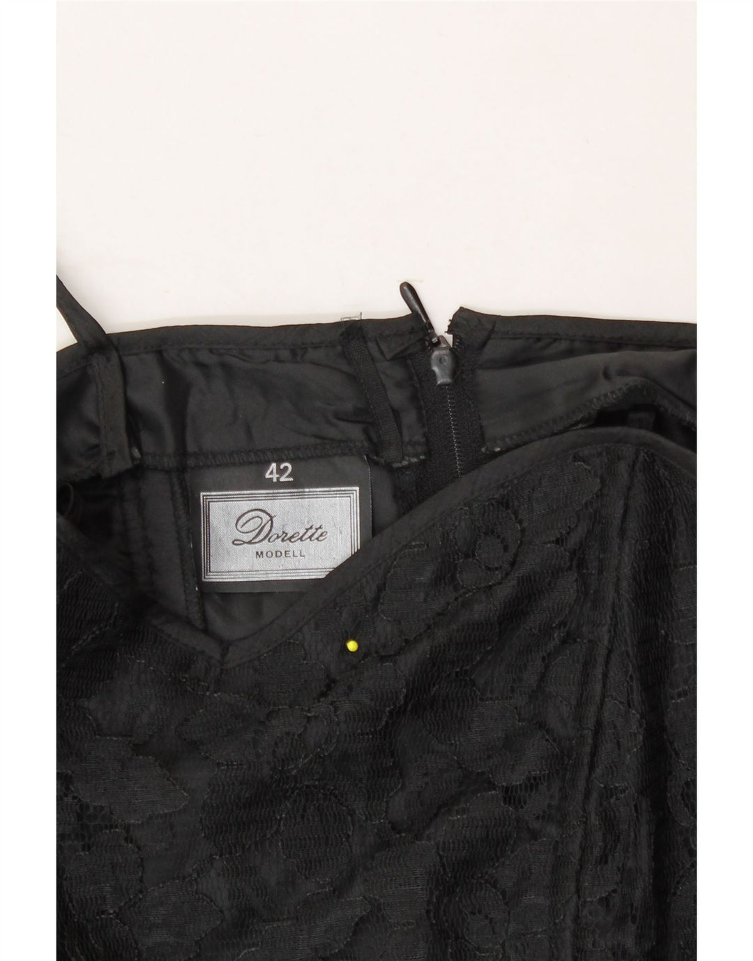 DORETTE Womens Ruffle A-Line Dress IT 42 Medium Black Vintage Dorette and Second-Hand Dorette from Messina Hembry 