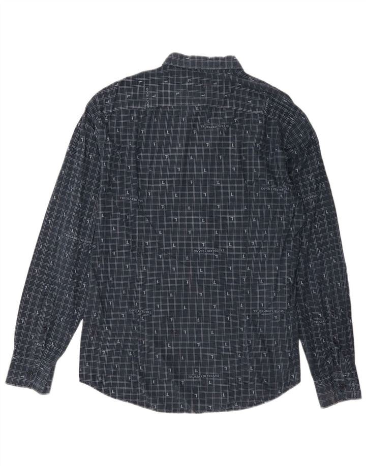 Cămașă pentru bărbați Trussardi Jeans Mărimea 42 mare, albastru marin Vichy