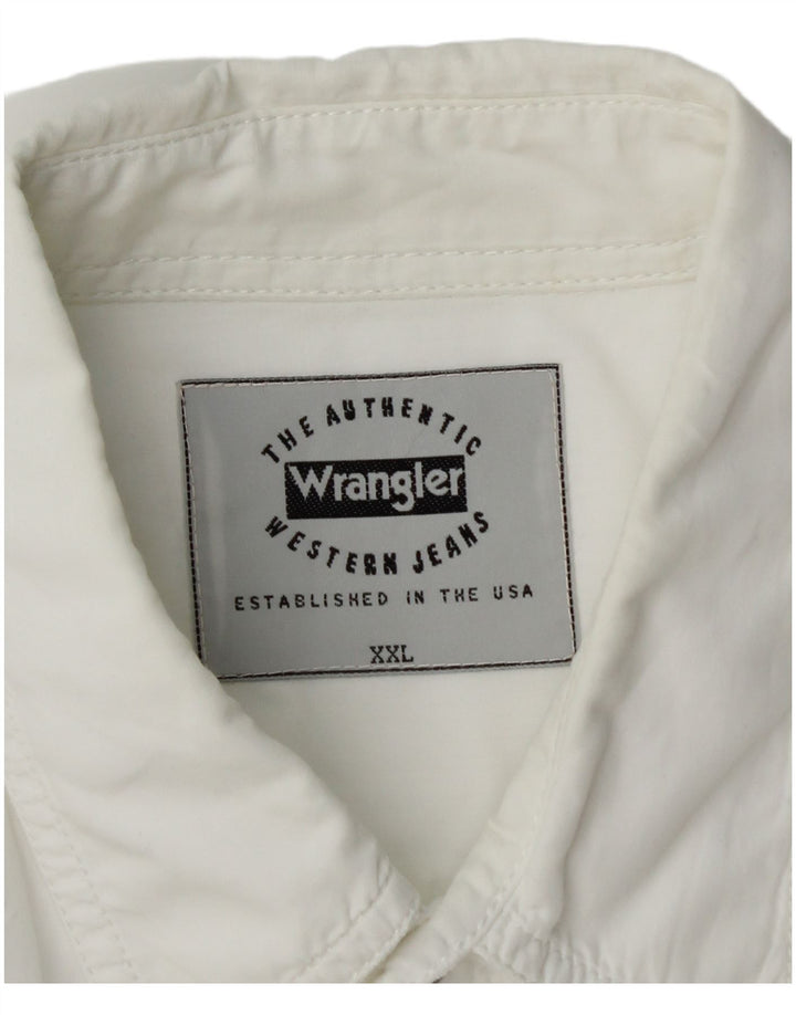 Cămașă cu mânecă scurtă Wrangler pentru bărbați, bumbac alb 2XL