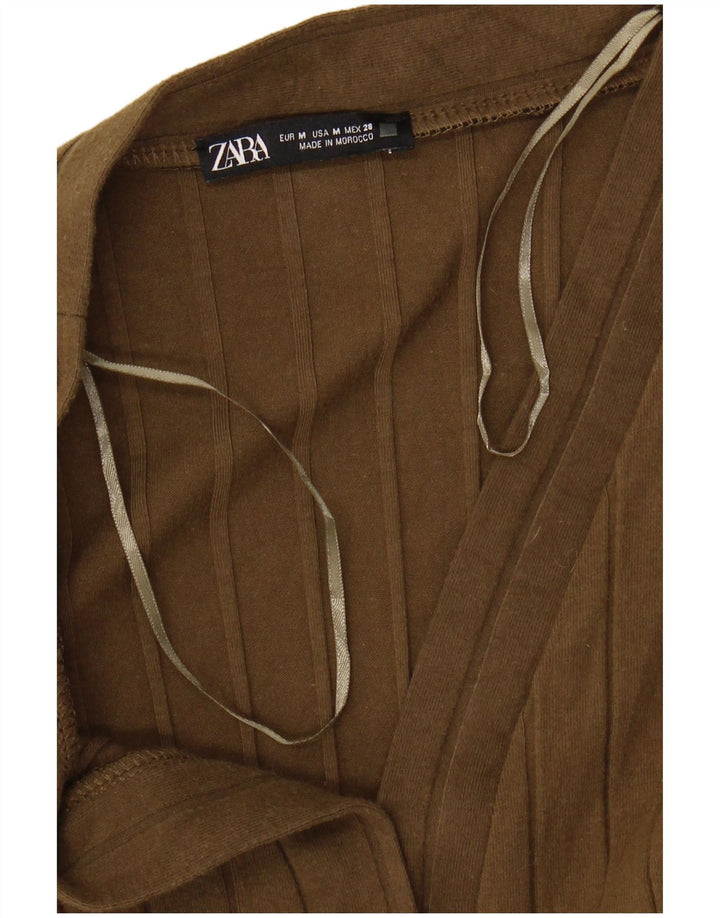 Rochie Maxi cu mânecă lungă pentru femei Zara UK 12 Medium Khaki