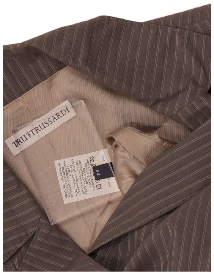 Jachetă pentru femei TRUSSARDI cu 2 nasturi IT 44, bumbac cu dungi gri mediu, cu dungi