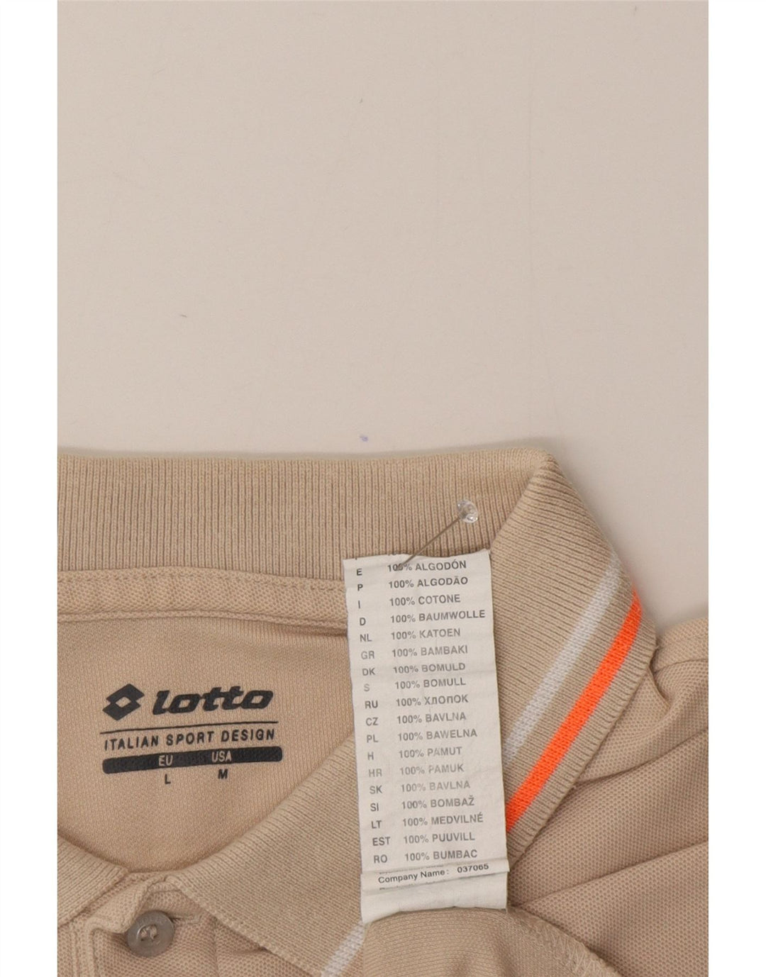 Tricou polo pentru bărbați Lotto, mare, bej, bumbac