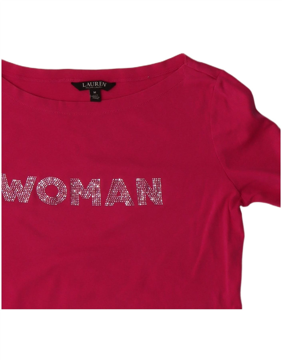 Tricou grafic Ralph Lauren pentru femei Top UK 14 Medium Pink Bumbac