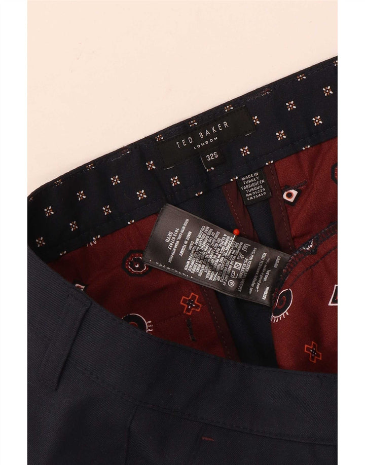Ted Baker Pantaloni drepți pentru bărbați L32 L30 Poliester bleumarin