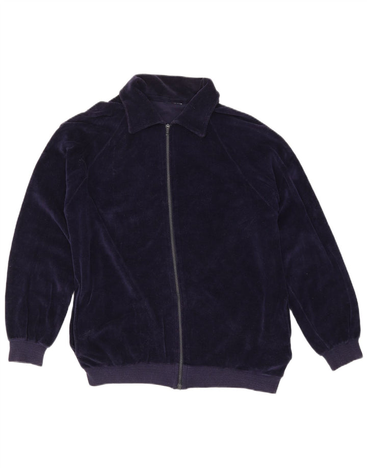 Jachetă de trening pentru femei VINTAGE UK 16 mare bumbac bleumarin