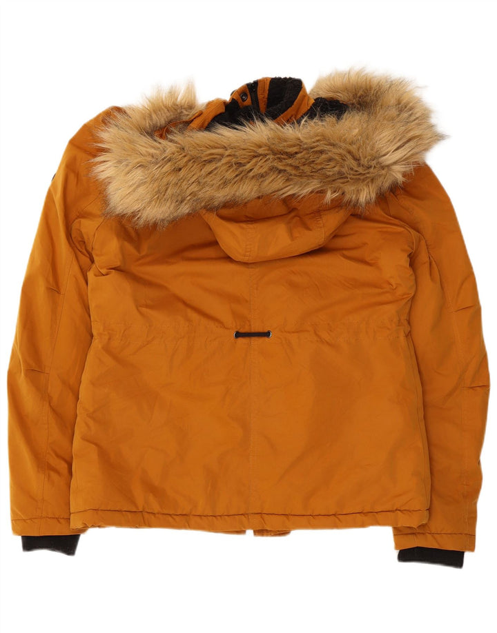 SUPERDRY Jachetă de vânt cu glugă pentru femei UK 8 Poliester portocaliu mic