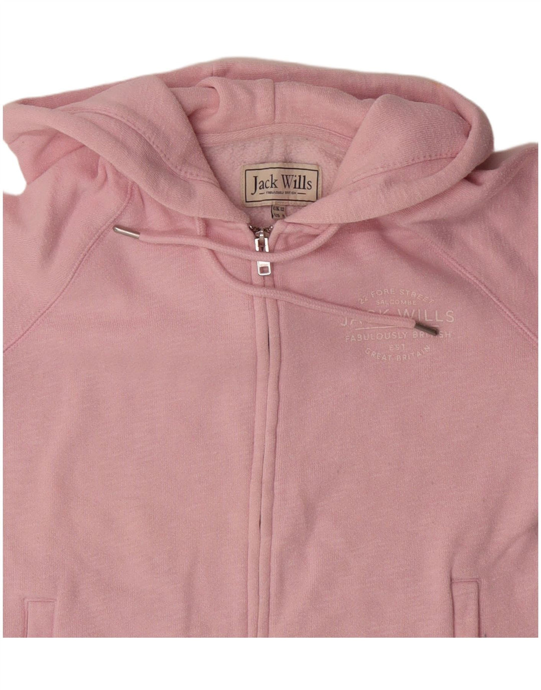 Pulover Jack Wills pentru femei, cu fermoar, UK 12, bumbac roz mediu