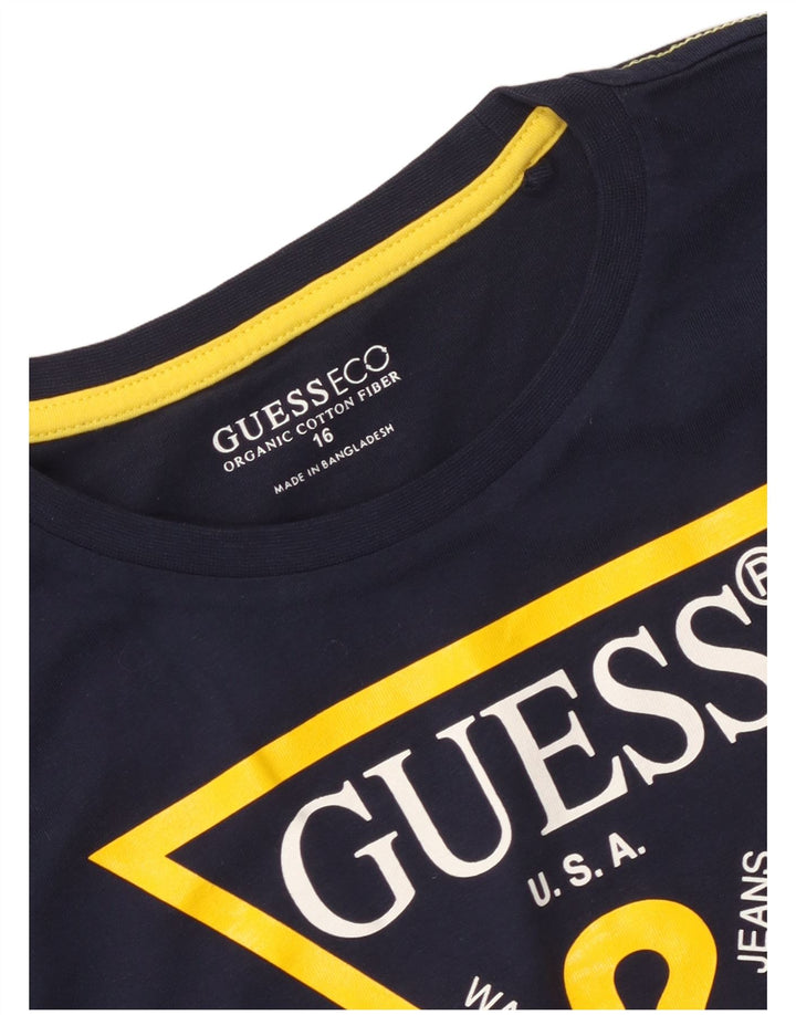 Tricou grafic Guess Boys Top 15-16 Ani Bleumarin