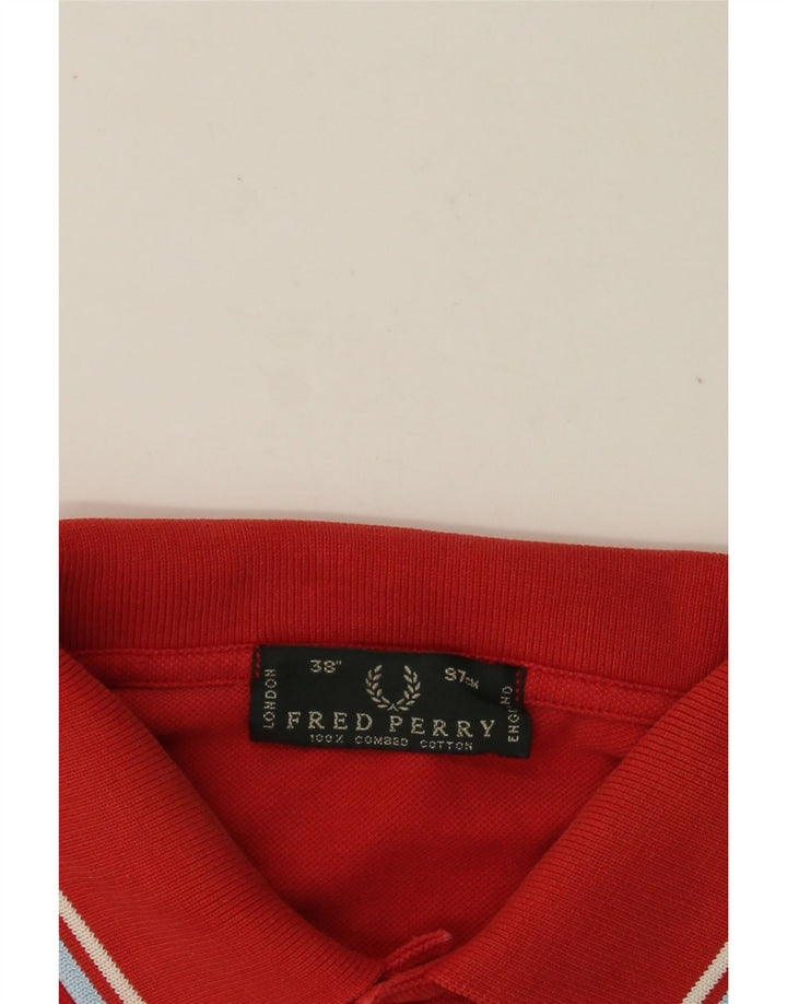 Cămașă polo FRED PERRY pentru bărbați, bumbac roșu mic