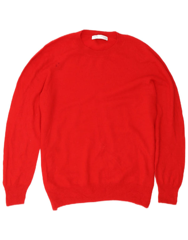Pulover pentru damă Zara cu gât roșu, lână roșie, UK 18 XL