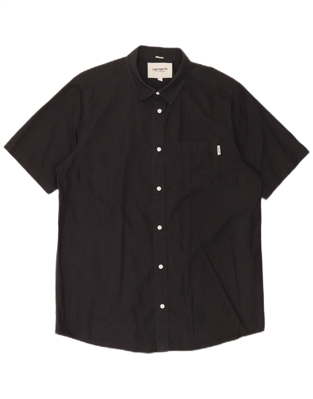 Cămașă cu mânecă scurtă pentru bărbați Carhartt, bumbac mediu negru