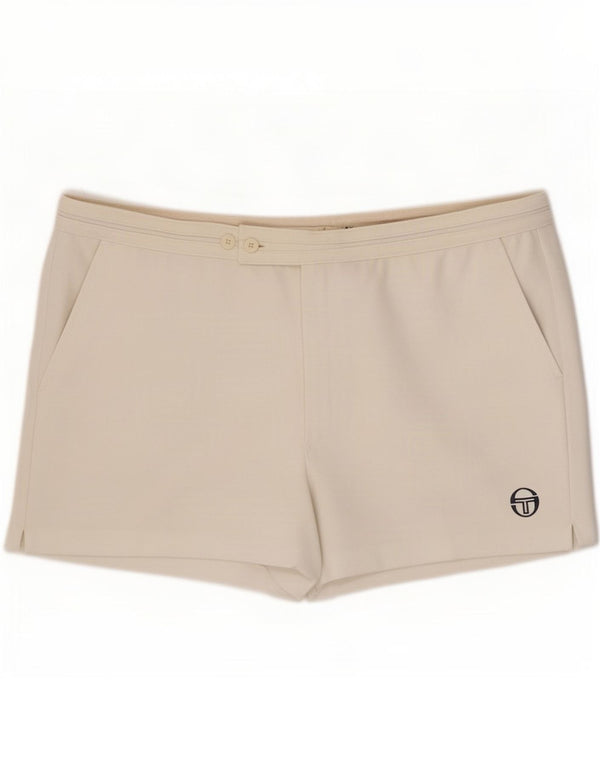 Sergio Tacchini Pantaloni scurți casual pentru bărbați IT 58 4XL W40 Poliester alb