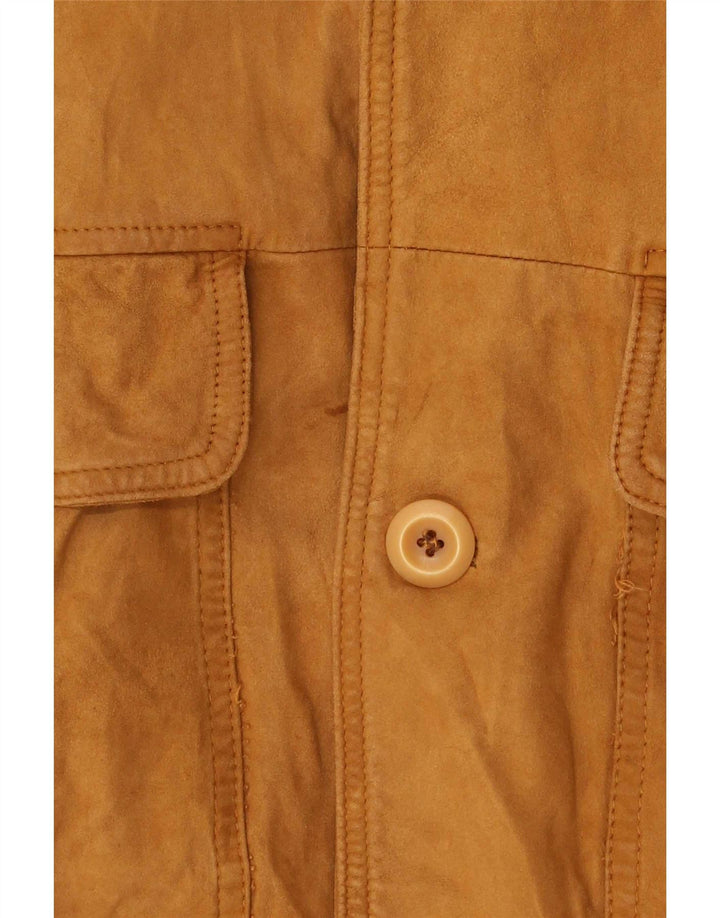 Bomber vintage pentru bărbați din piele intoarsa UK 38 Bej mediu