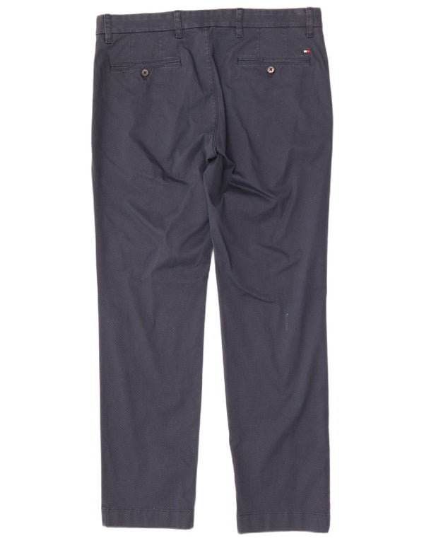Pantaloni chino drepți pentru bărbați Tommy Hilfiger L34 L30 bleumarin geometric
