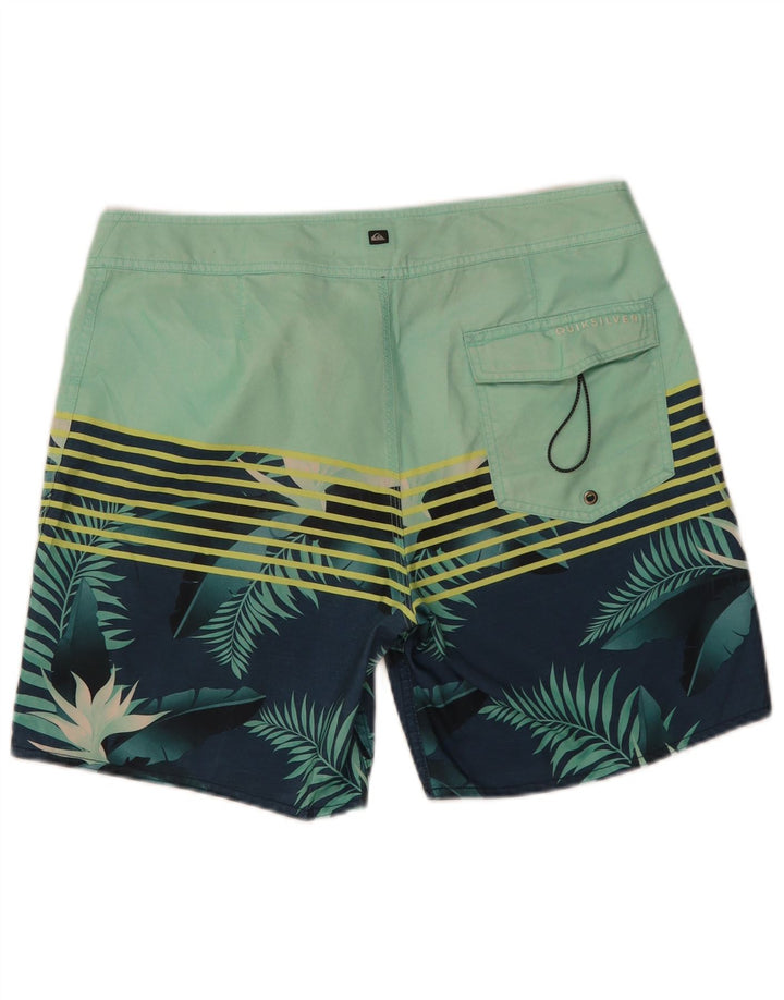 Pantaloni scurți de înot Quiksilver pentru bărbați, verde mediu, poliester floral