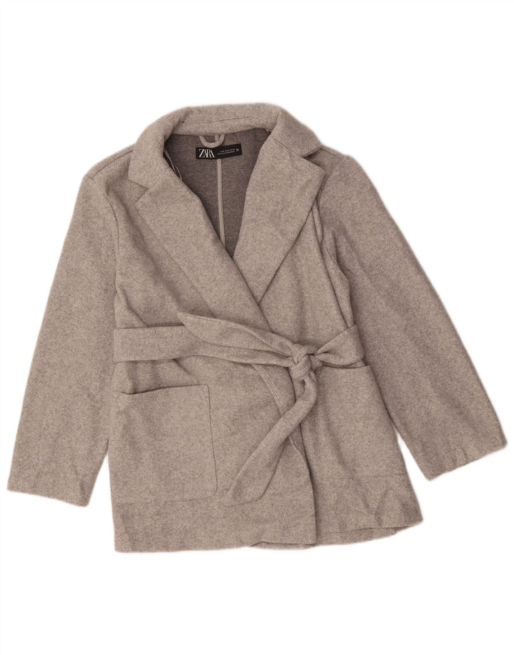 Blazer pentru femei Zara UK 14 Medium Gri Poliester