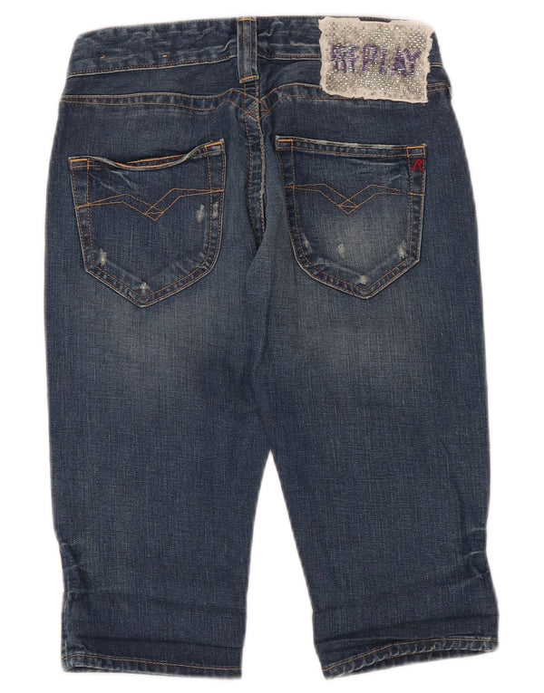 Pantaloni scurți din denim pentru femei Replay W24 XS Bumbac albastru
