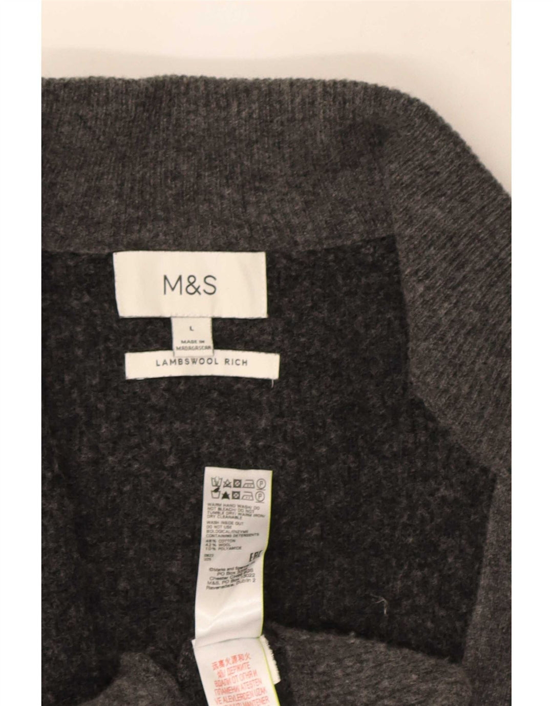 Pulover cardigan pentru bărbați Marks & Spencer, mare, gri, bumbac