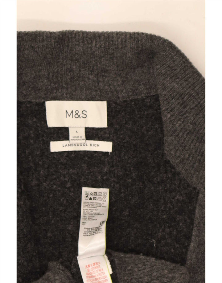 Pulover cardigan pentru bărbați Marks & Spencer, mare, gri, bumbac