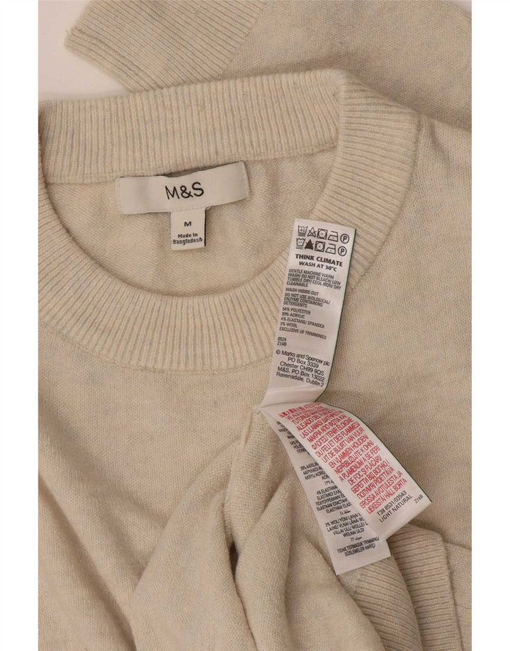 Pulover pentru femei Marks & Spencer cu decolteu triplu UK 14 Medium Off White