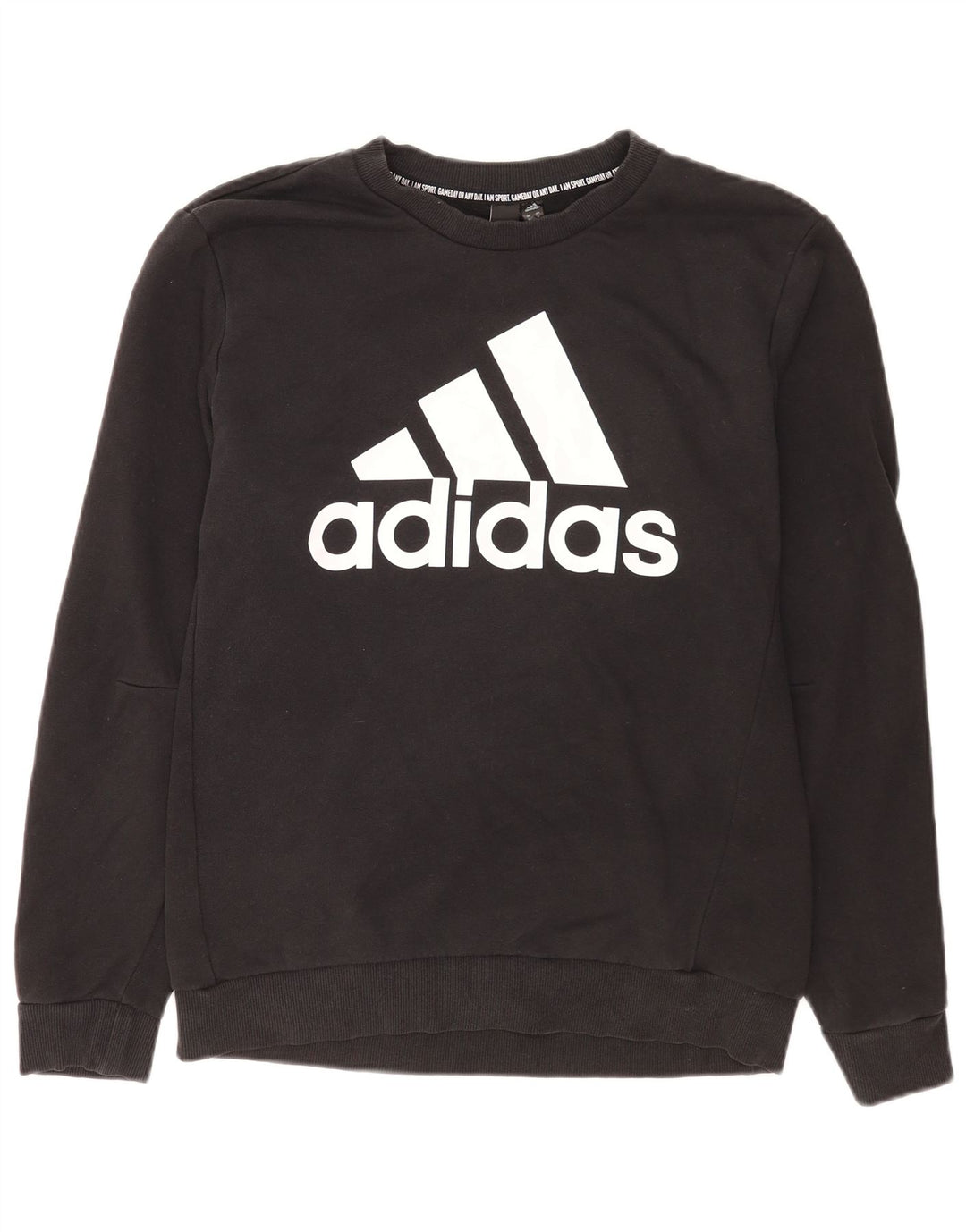 Hanorac grafic pentru bărbați Adidas Jumper mediu din bumbac negru