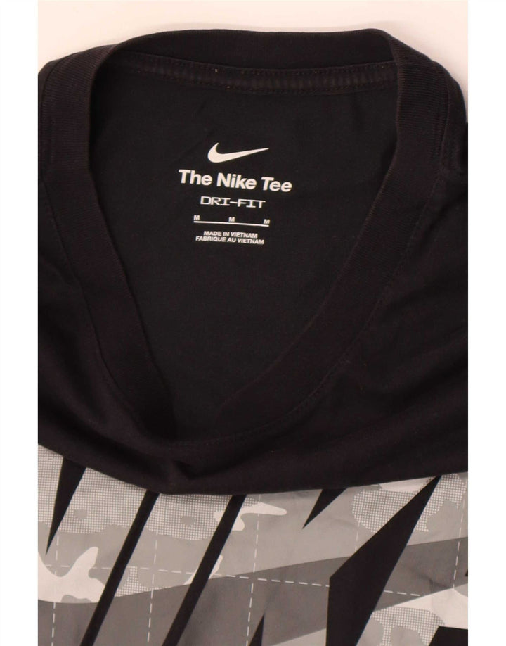 Tricou grafic Nike Dri Fit pentru bărbați Top mediu negru