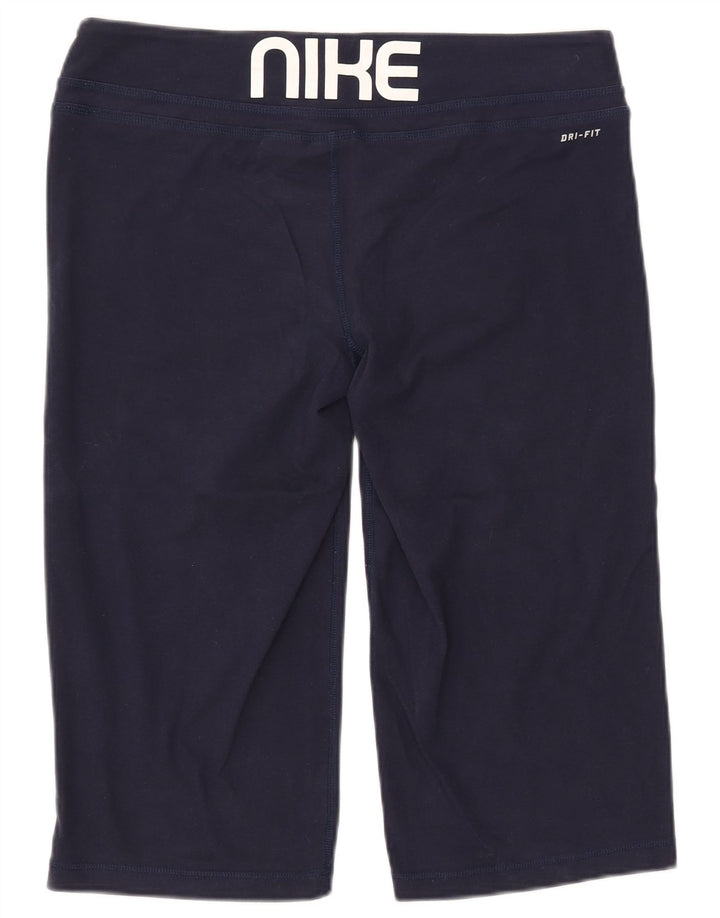 Pantaloni scurți sport NIKE Dri Fit Graphic Bermuda pentru femei UK 16, mari, bleumarin