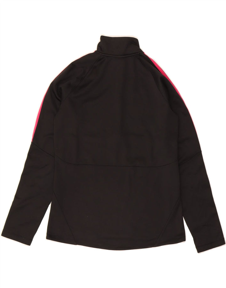 ADIDAS Womens Running Pullover Tracksuit Top UK 12/14 Medium Black Vintage Adidas and Second-Hand Adidas from Messina Hembry 