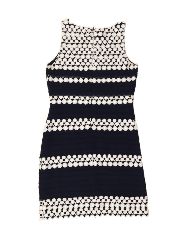 PHASE EIGHT Womens Sheath Dress UK 10 Small  Navy Blue Polka Dot Vintage Phase Eight and Second-Hand Phase Eight from Messina Hembry 