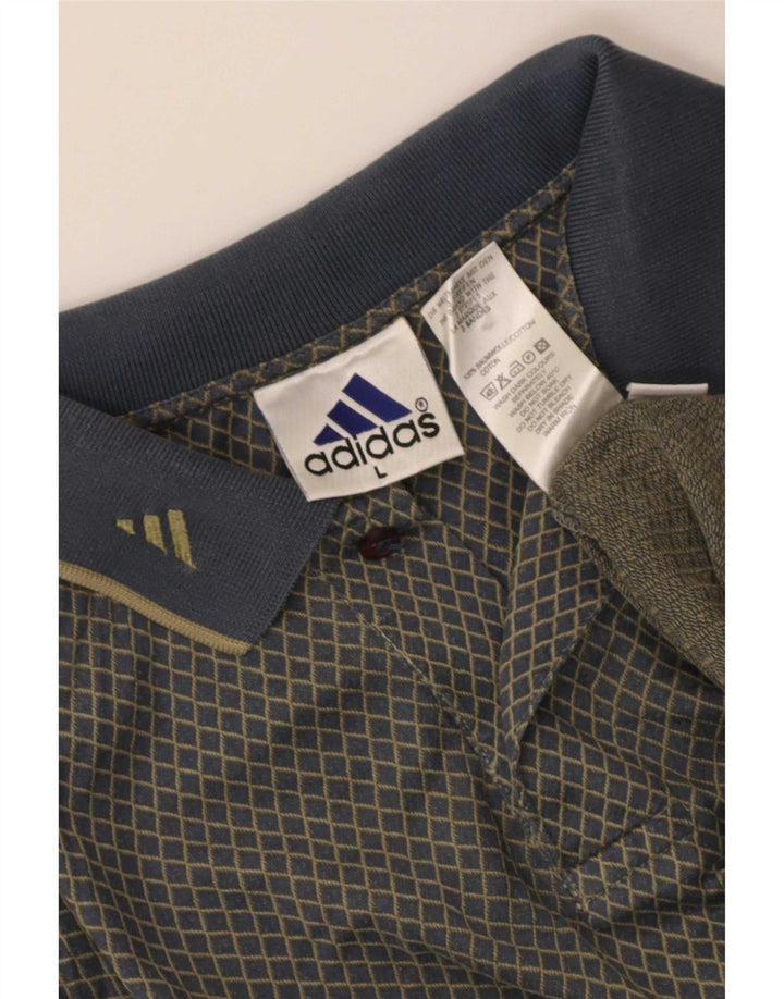 Tricou polo Adidas pentru bărbați, mare, gri Argyle/Diamond Cotton
