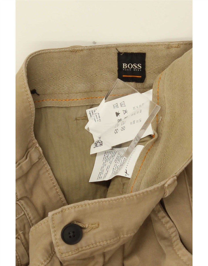 Pantaloni scurți chino pentru bărbați Hugo Boss W32, bumbac maro mediu