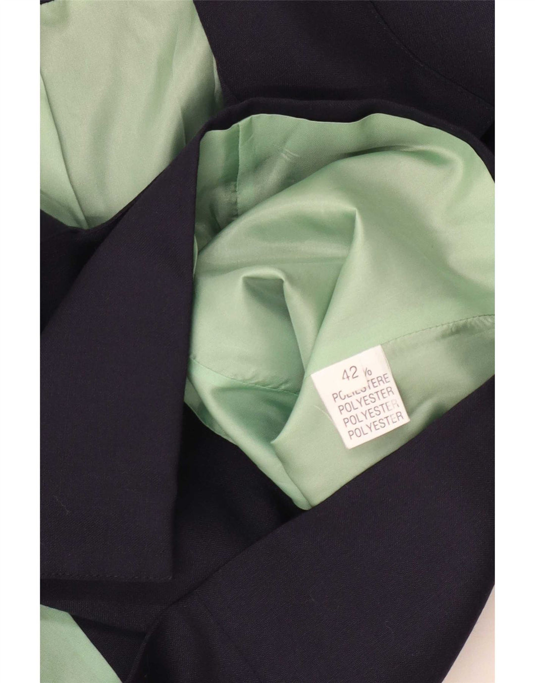 Jachetă vintage pentru femei crop blazer IT 42 Medium Bleumarin cu buline