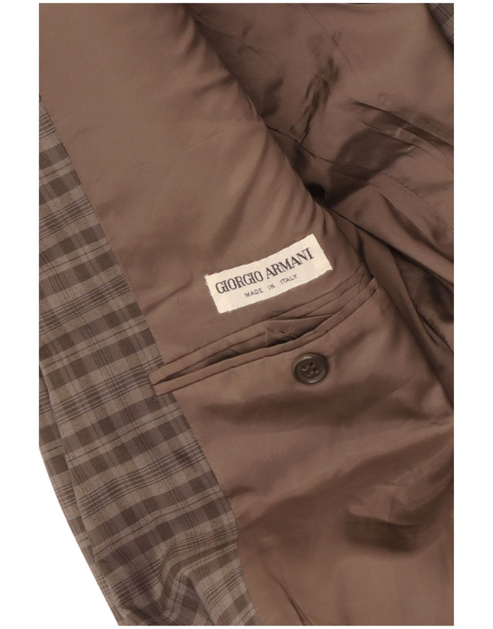 Jachetă blazer pentru bărbați Giorgio Armani, cu 2 nasturi, UK 34 XS Maro Check