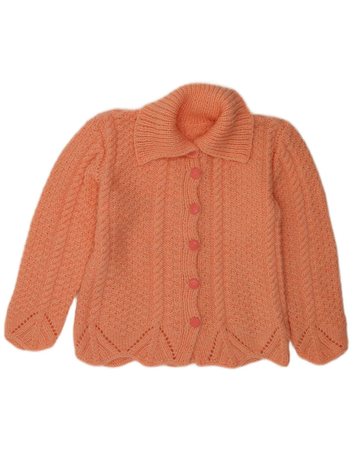 Pulover cardigan vintage pentru femei UK 14 portocaliu mediu