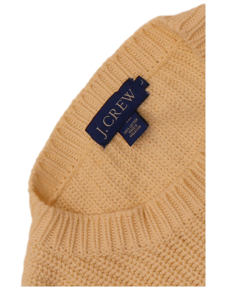 J. Crew Pulover pentru bărbați cu gât roșu din bumbac galben mare