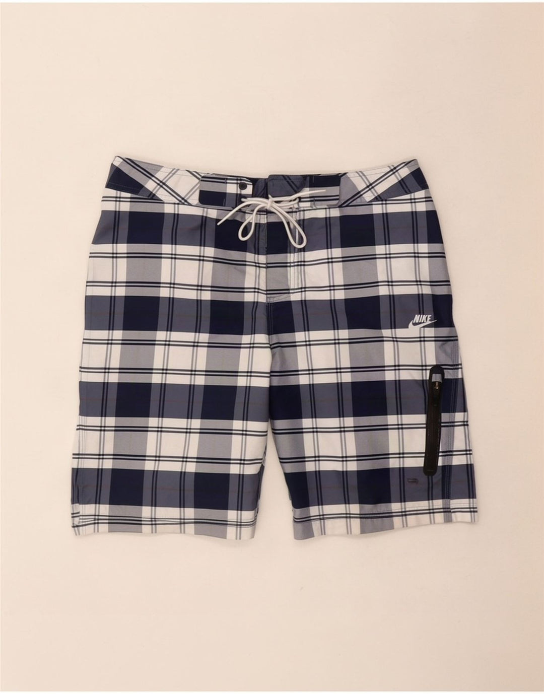 Pantaloni scurți de înot Nike pentru bărbați, poliester cu carouri medii bleumarin