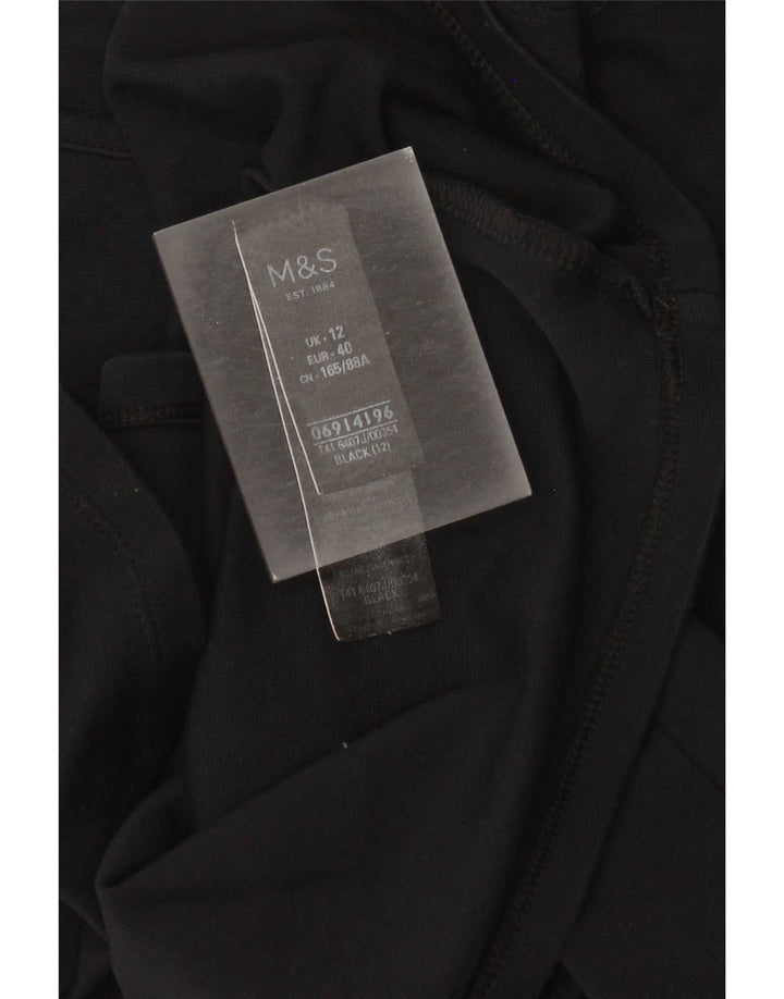 Top cu tunică cu mâneci 3/4 pentru femei Marks & Spencer UK 12 bumbac mediu negru